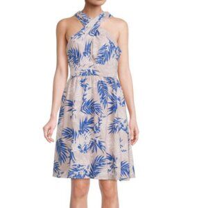 BCBGMAXAZRIA  Dress Women's Medium Tropical Printed Halter Mini Dress